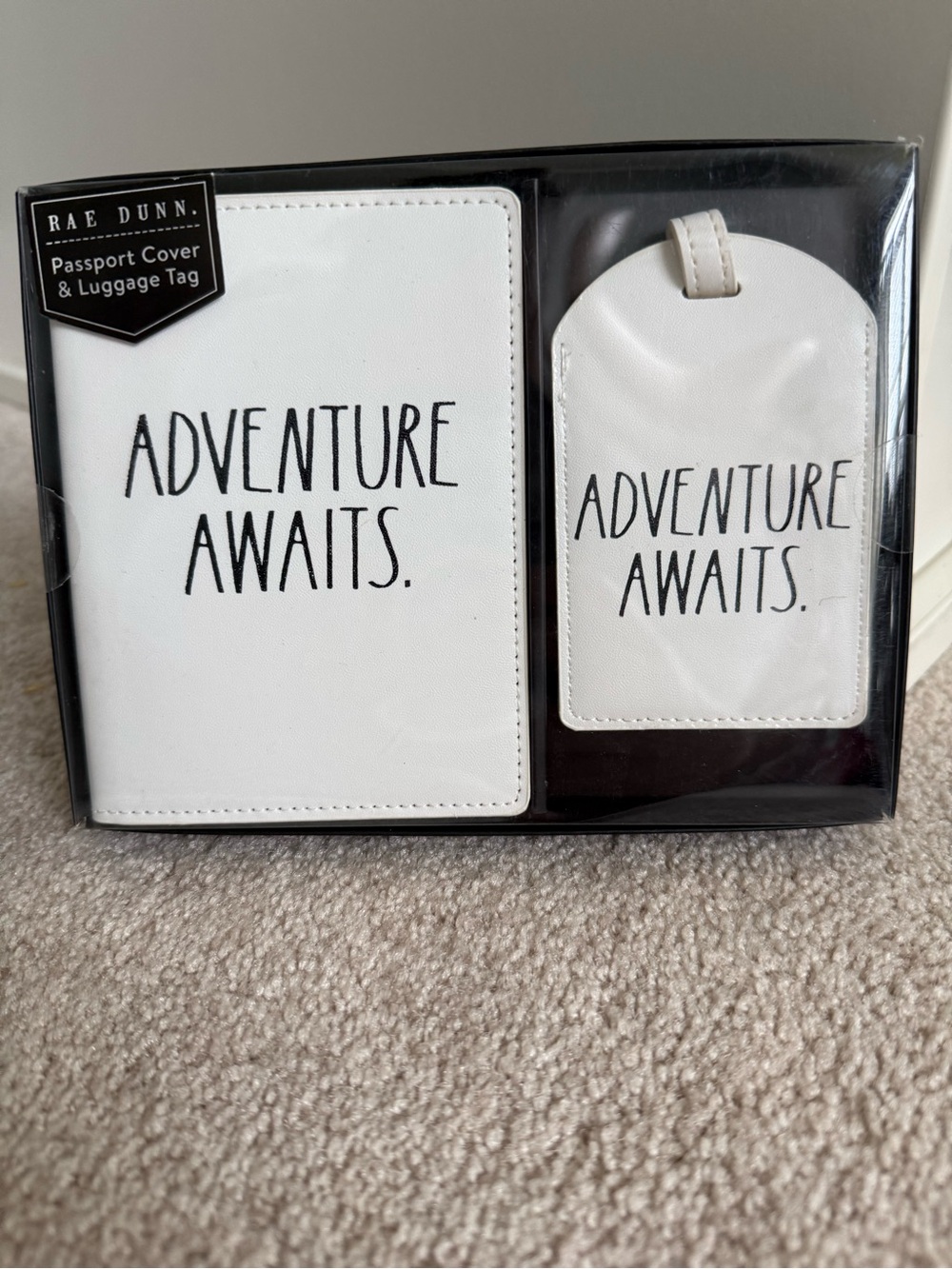 Rae Dunn 'Adventure Awaits' Passport Cover & Luggage Tag - NEW IN PACKAGE